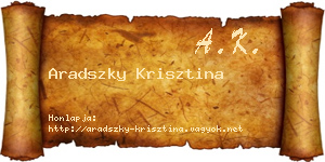 Aradszky Krisztina névjegykártya